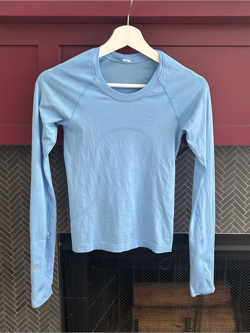 lululemon athletica Light Blue Long-Sleeve Crew Athletic Top